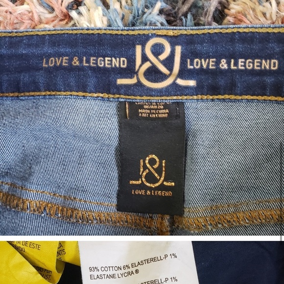 Love & Legend Dark Wash Cuffed Cropped Denim Capri Crops High Waisted Plus Size - Picture 3 of 7